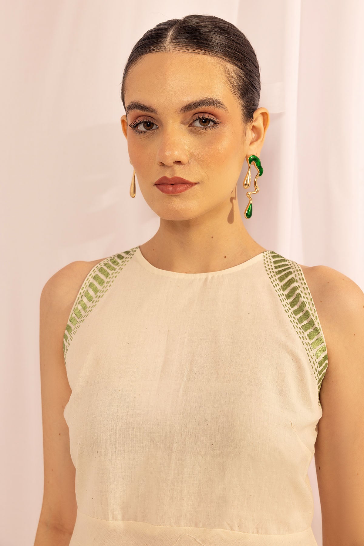 Kantha Work Short Cotton Dress