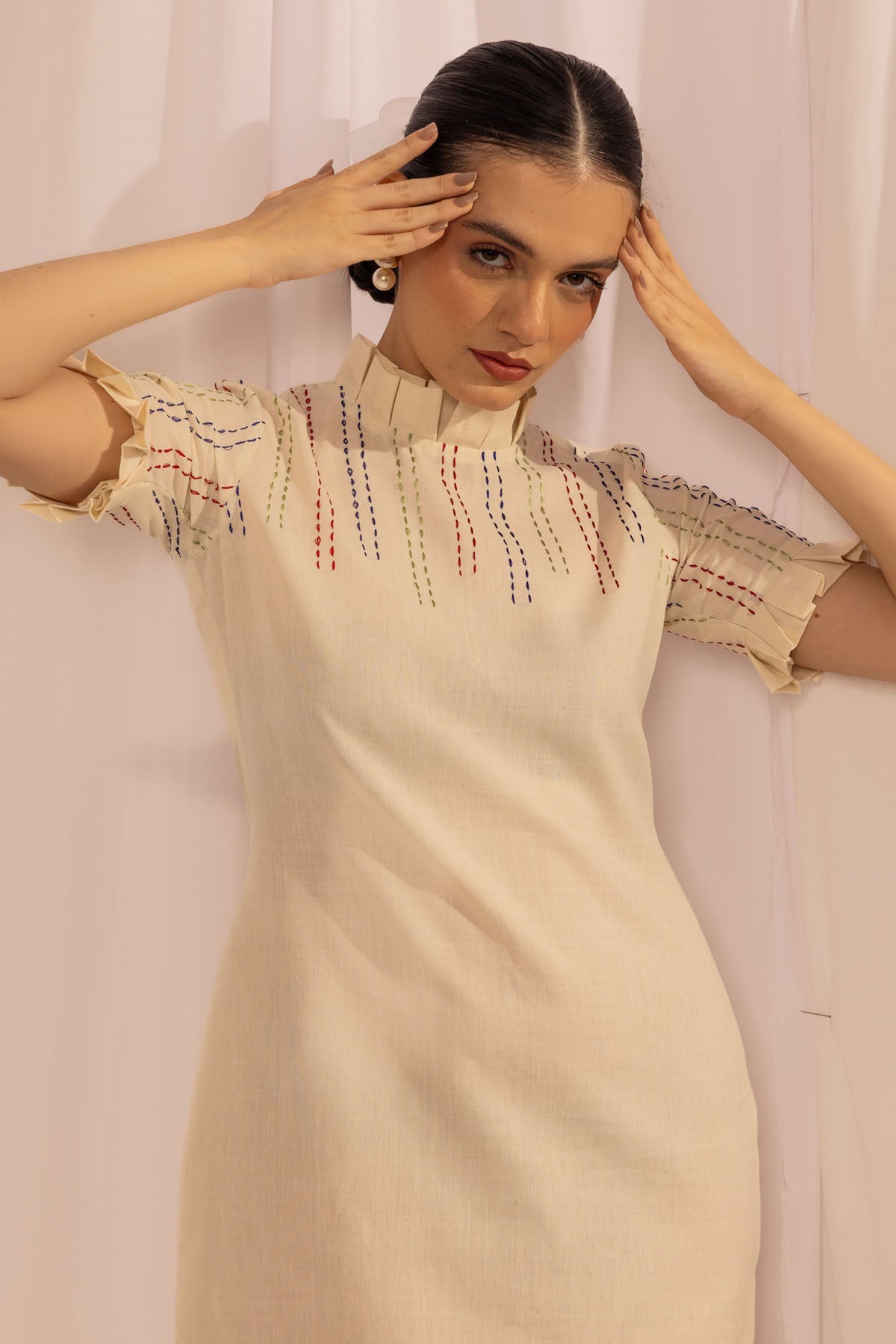 Buy The House of Ara Boho Brilliance: Kantha Embroidered Midi At ScrollnShops