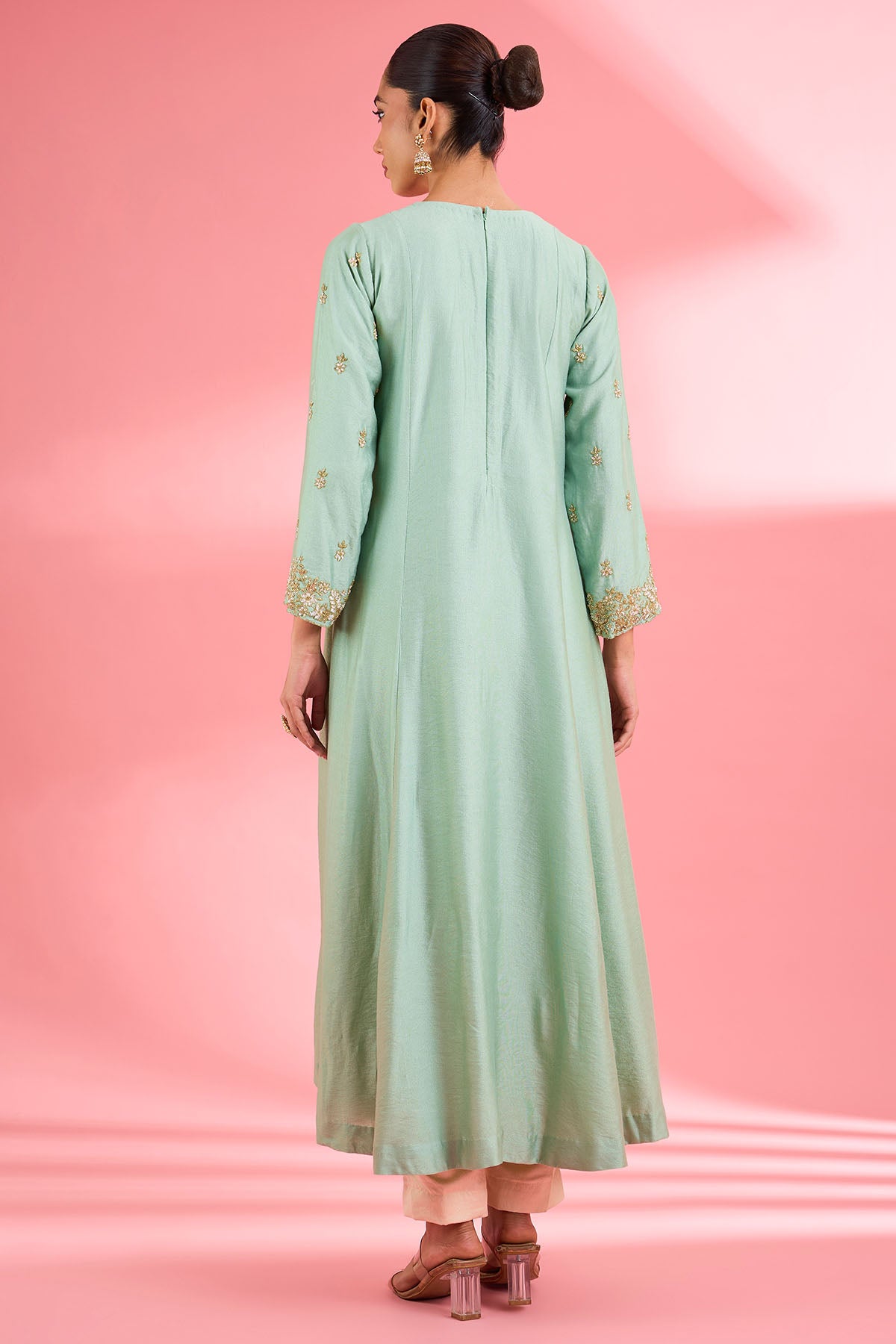 Katan Silk Sea Green Kurta Set