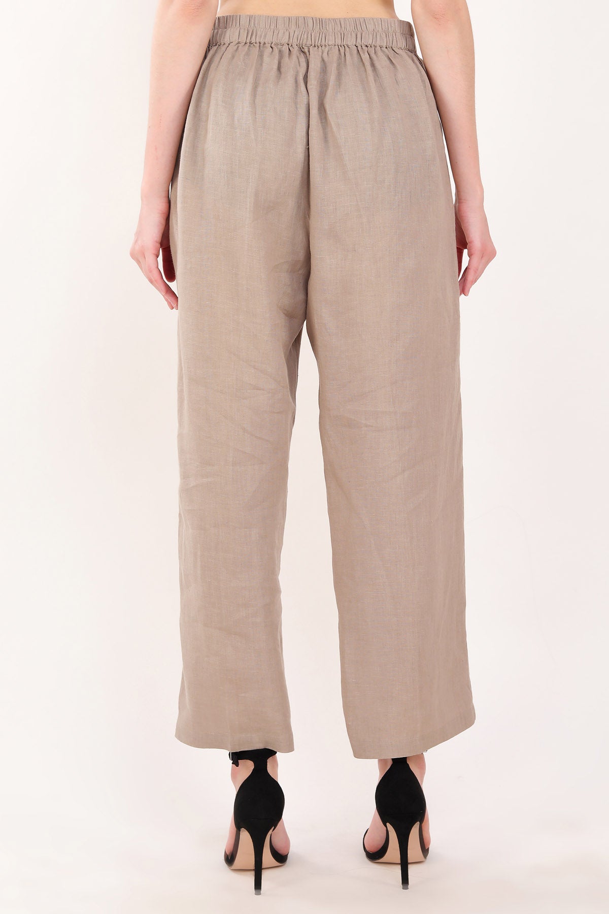 Khakhi Linen Straight Pants