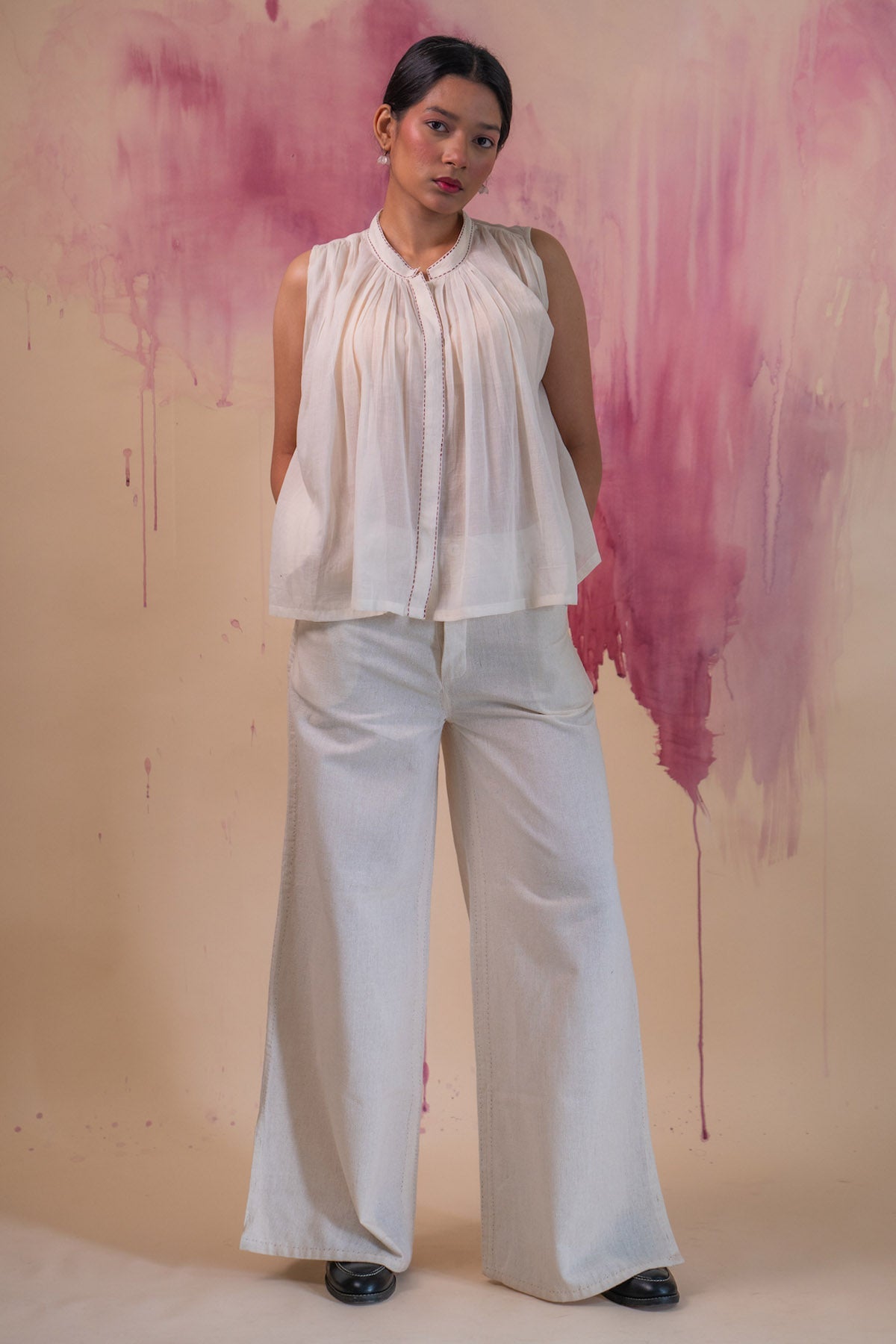 Buy Designer Kora Cotton Gathered Co-ord Set By Lafaani