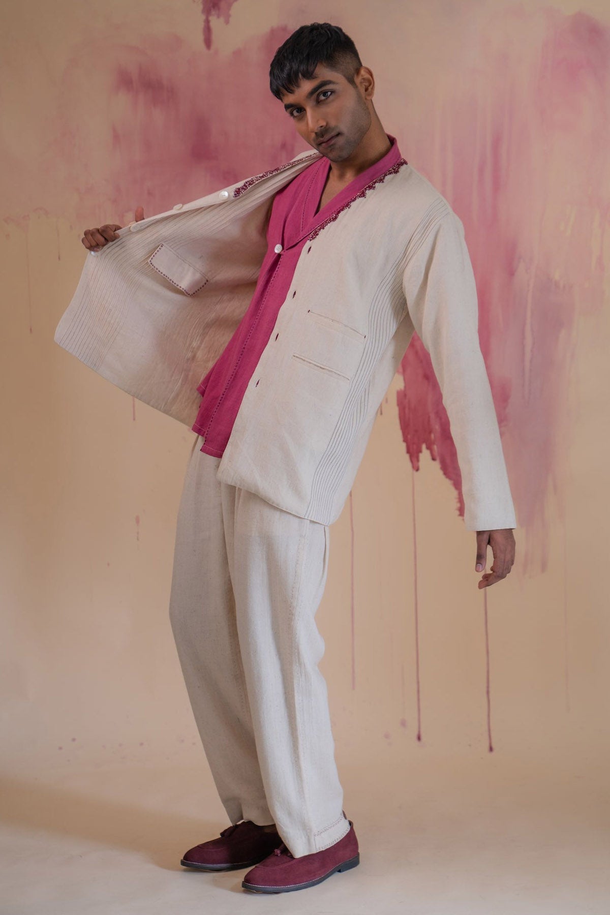 Buy Designer Kora Cotton Reversible Jacket By Lafaani