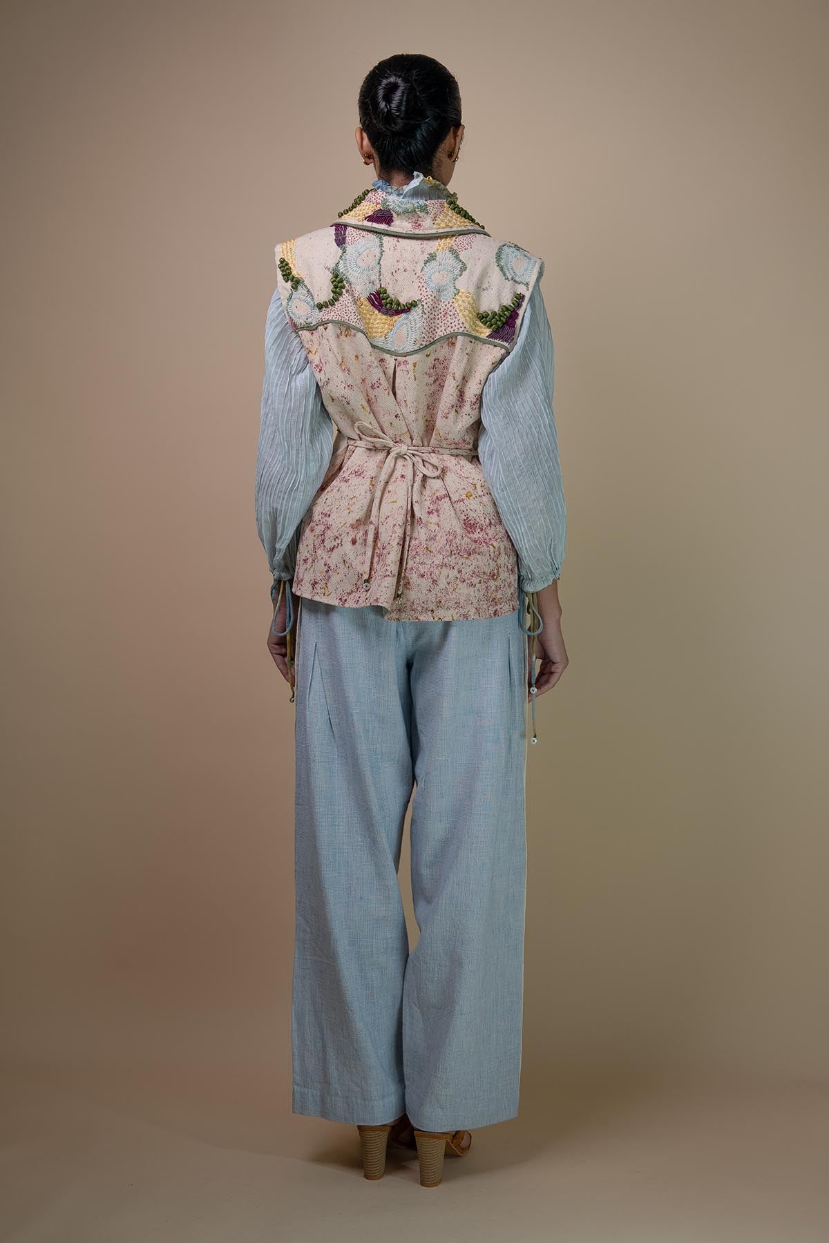 Kora Denim Embroidered Vest