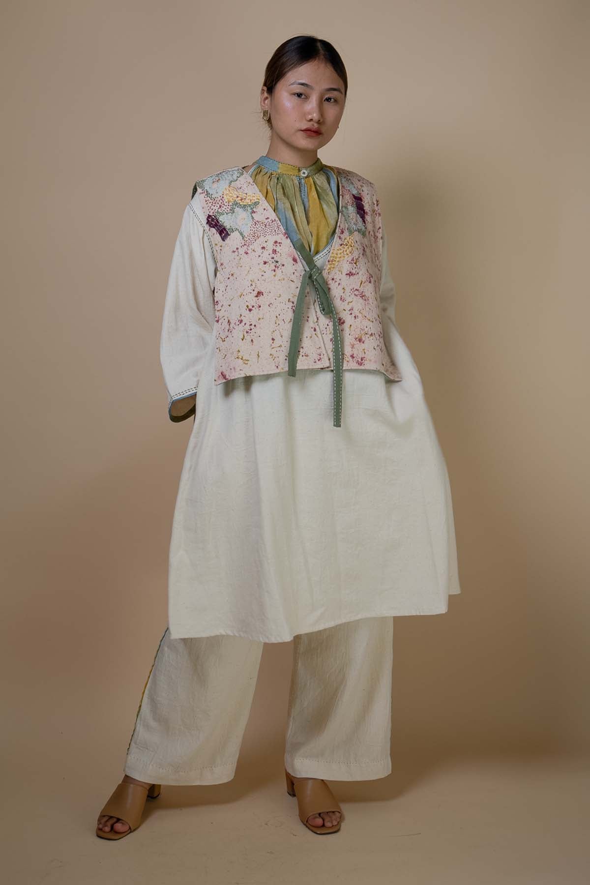 Buy Kora Denim Printed Bib Jacket by Lafaani for women online at ScrollnShops