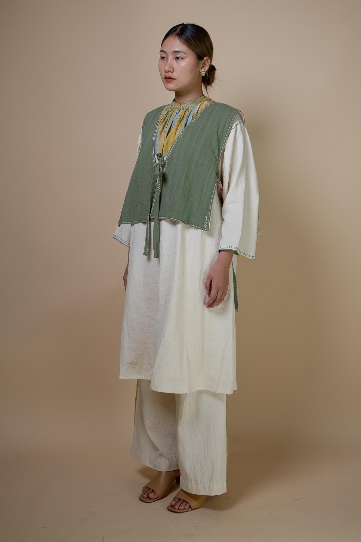 Kora Denim Printed Bib Jacket