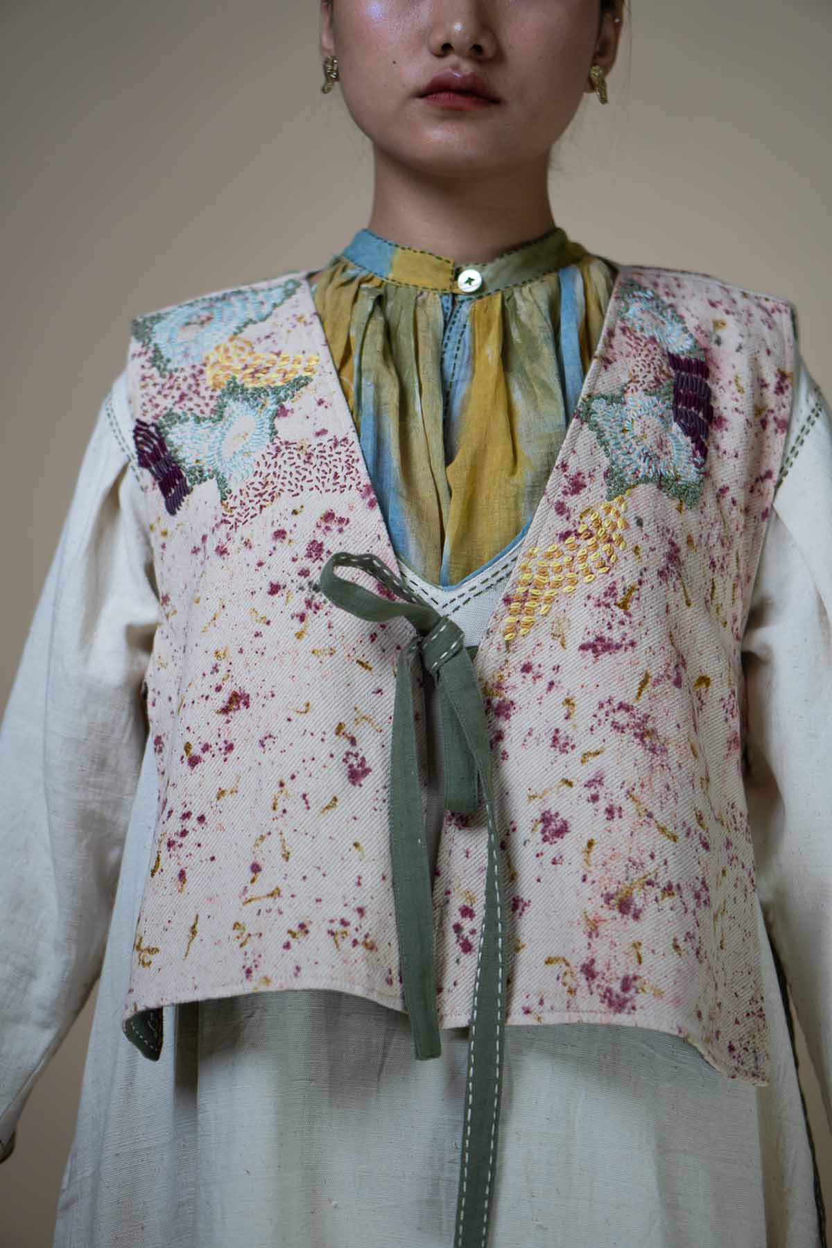 Kora Denim Printed Bib Jacket