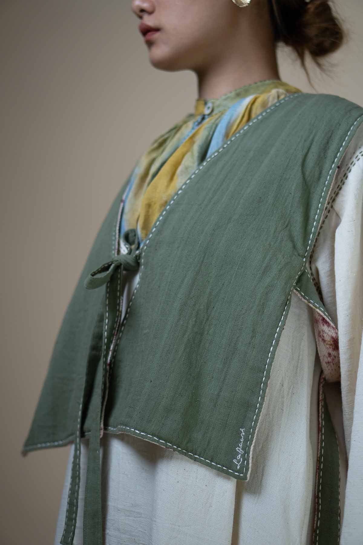 Kora Denim Printed Bib Jacket