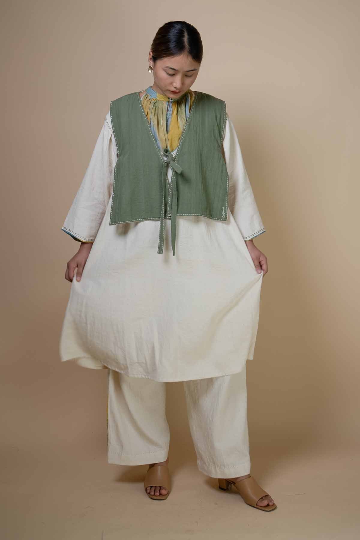 Kora Denim Printed Bib Jacket