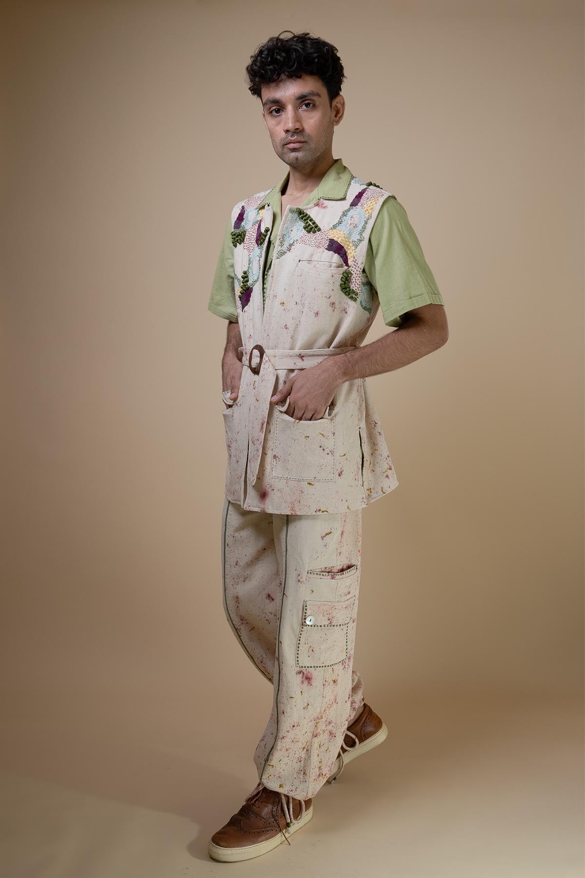 Kora Embroidered Denim Pants