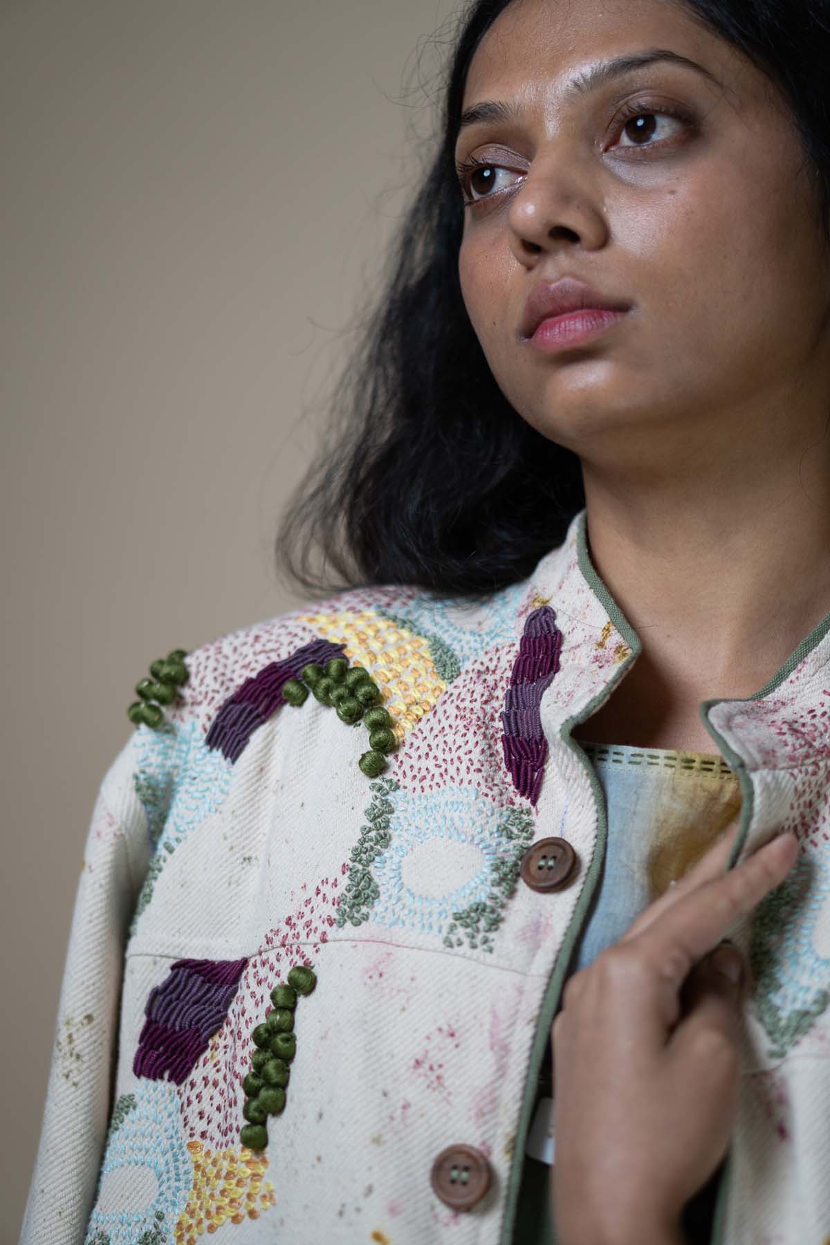 Kora Embroidered Print Bomber