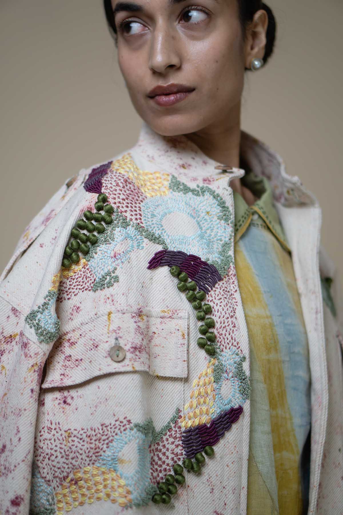 Kora Embroidered Printed Jacket