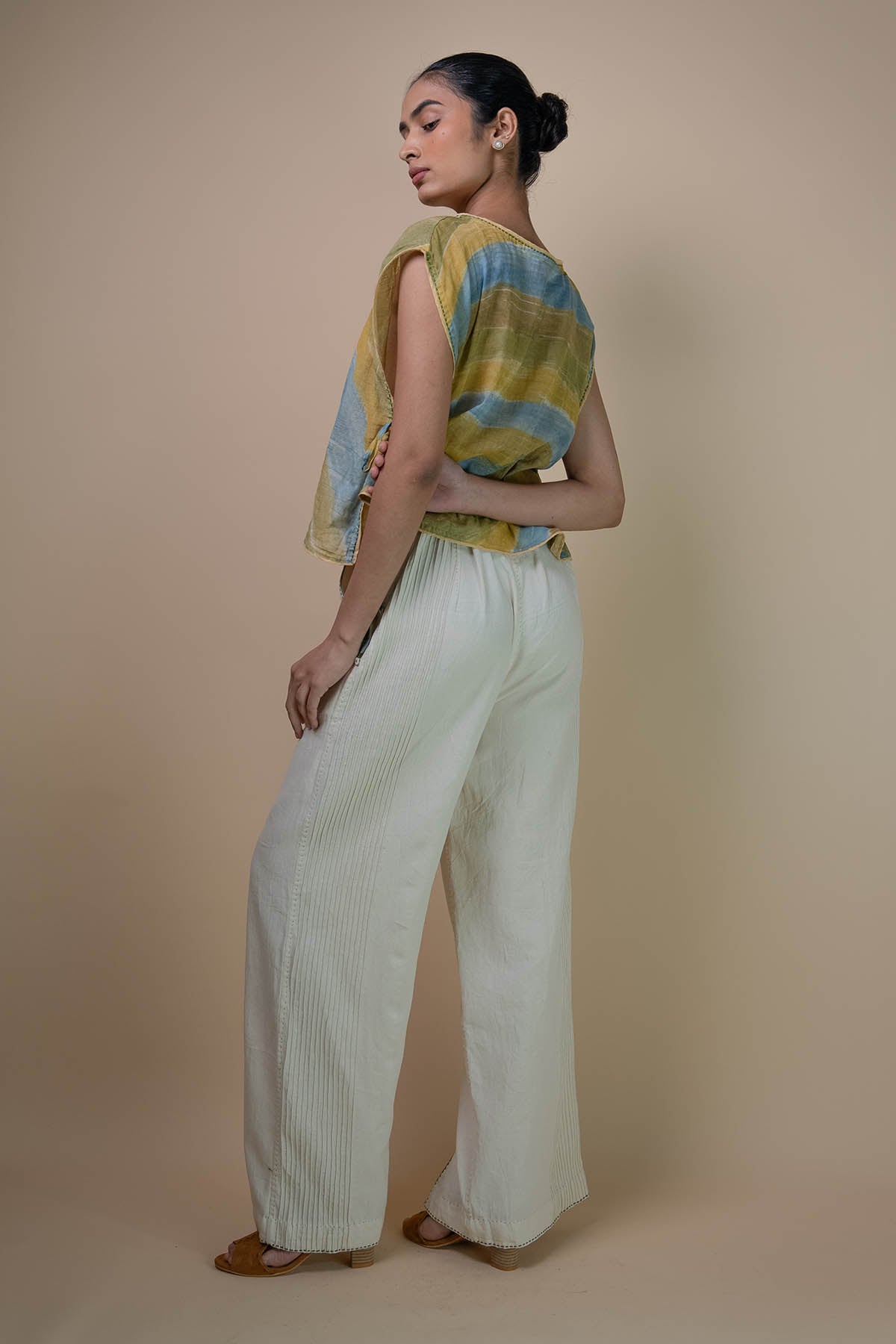 Kora Front Slit High-Waist Pants