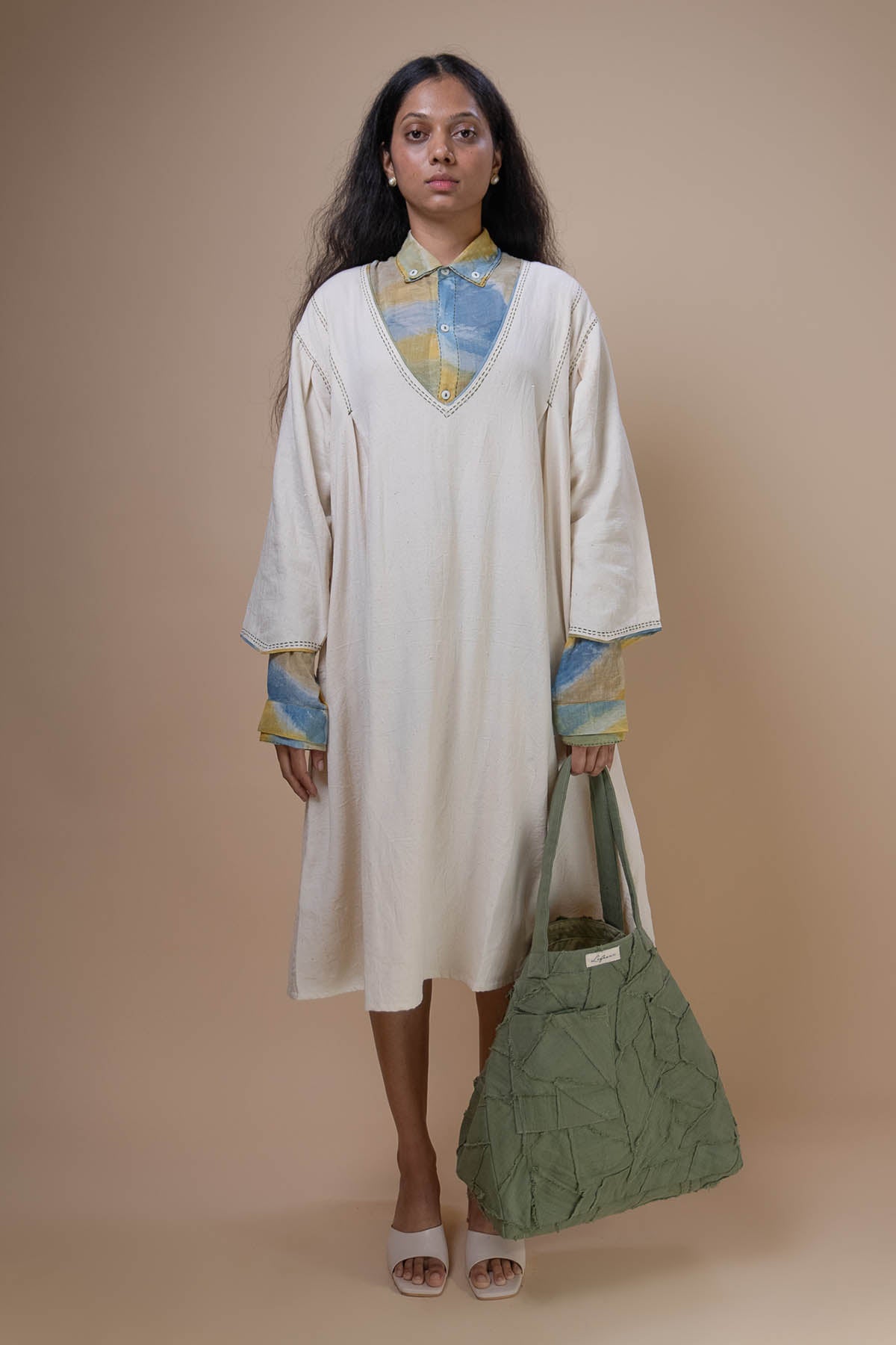 Buy Kora Kala Cotton Layered Dress by Lafaani for women online at ScrollnShops