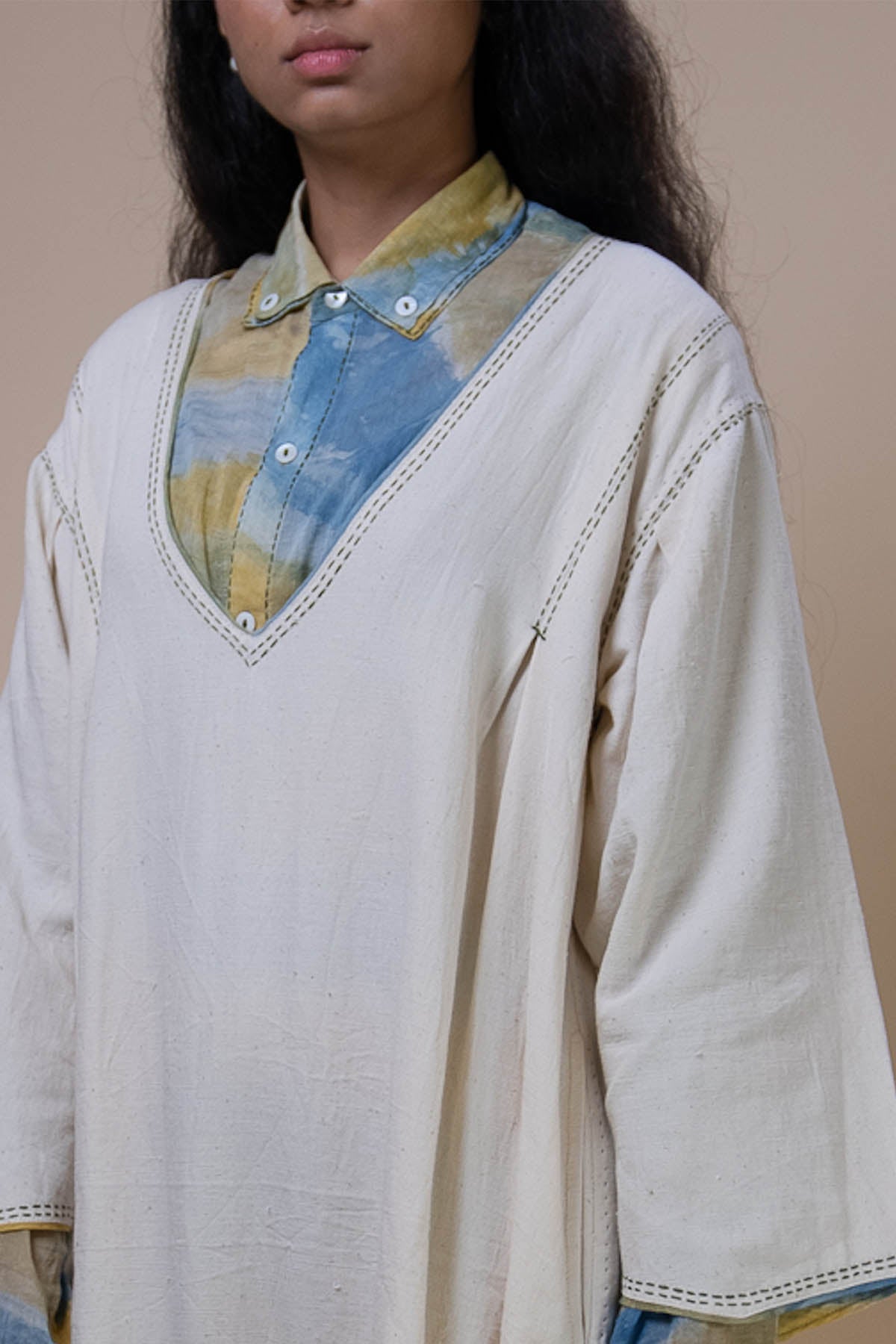 Kora Kala Cotton Layered Dress
