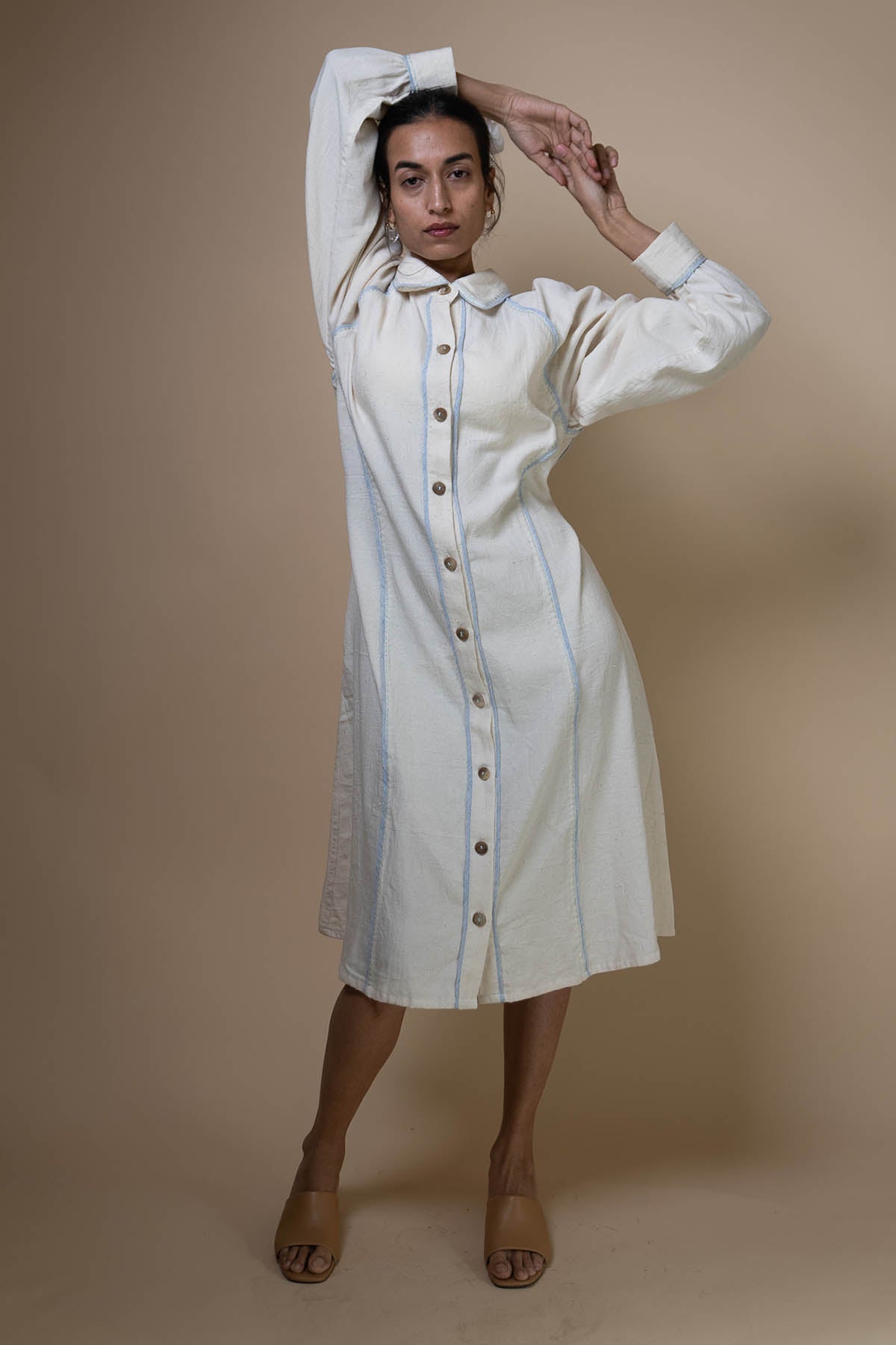 Buy Kora Kala Cotton Shirt Dress by Lafaani for women online at ScrollnShops