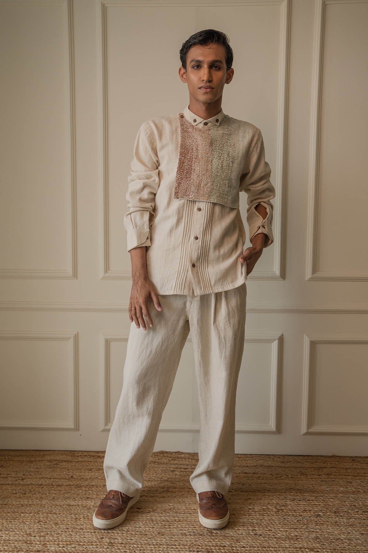 Buy Designer Kora Pleated Straight Pants By Lafaani