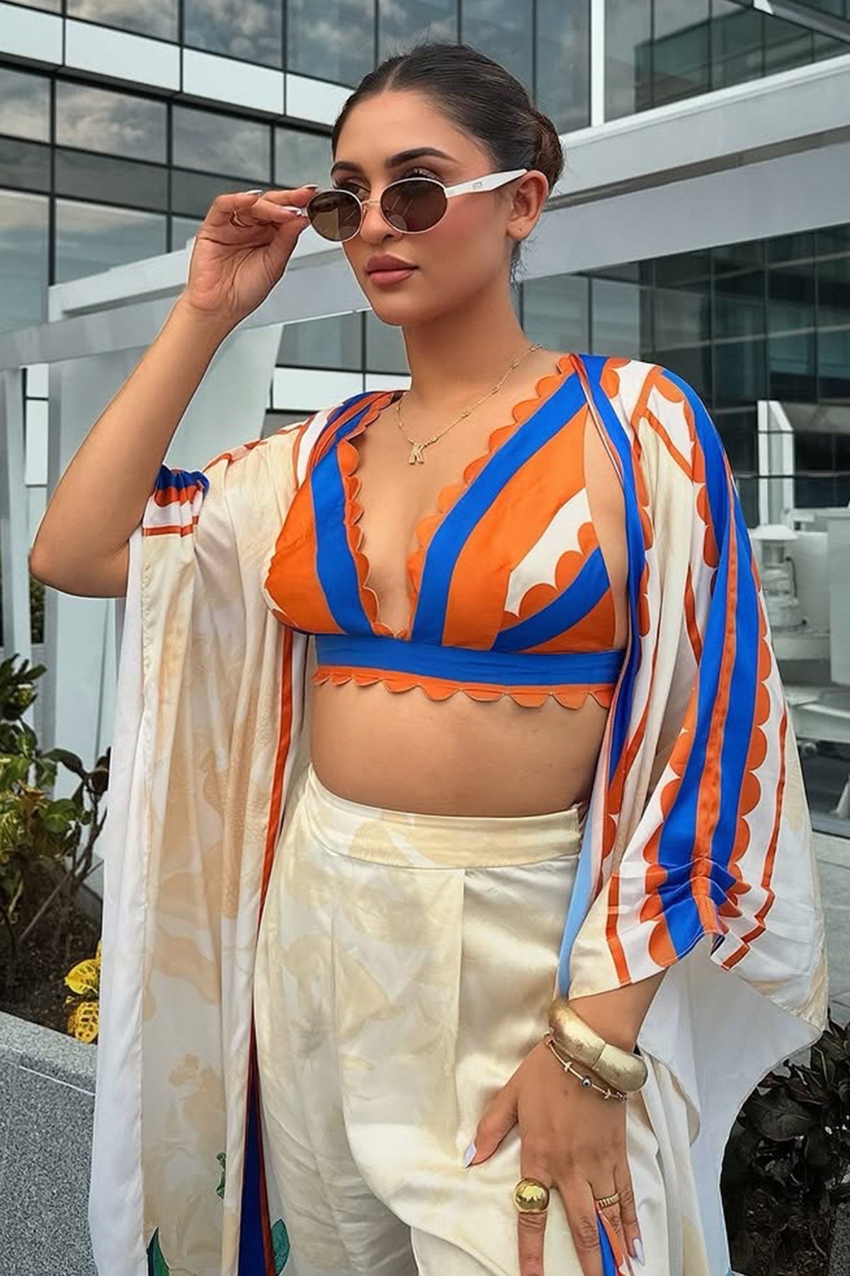 Floral Printed Cape Co-ord Set