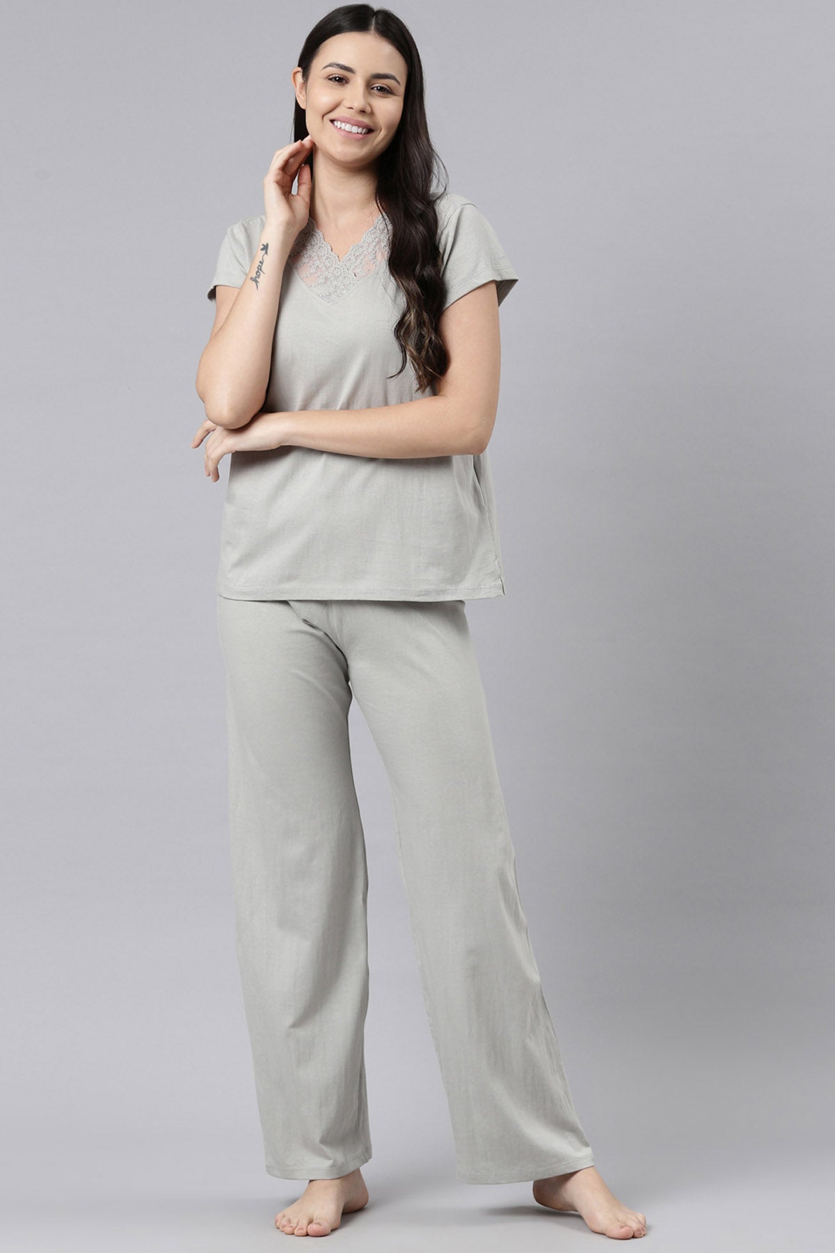 Lace Adorn Pyjama Set