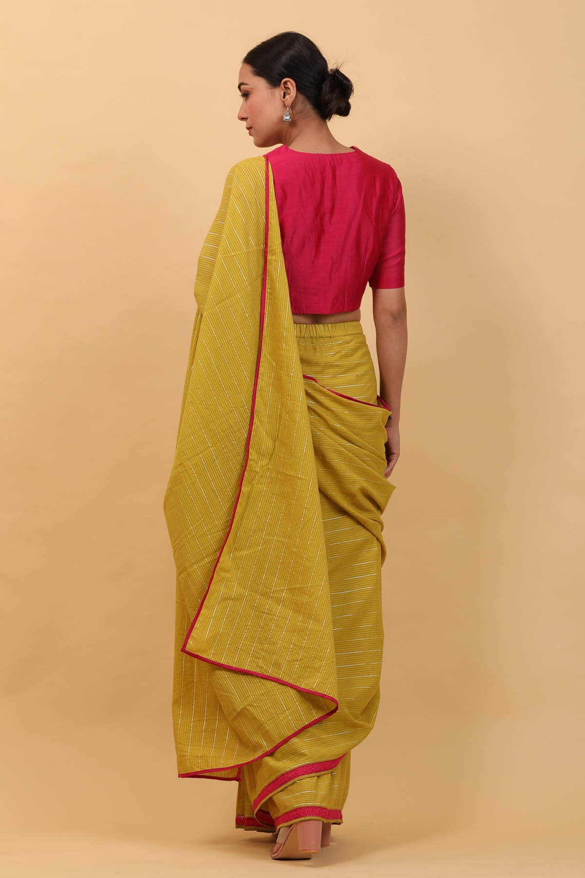 Lace Detailed Pre Stitched Saree Set