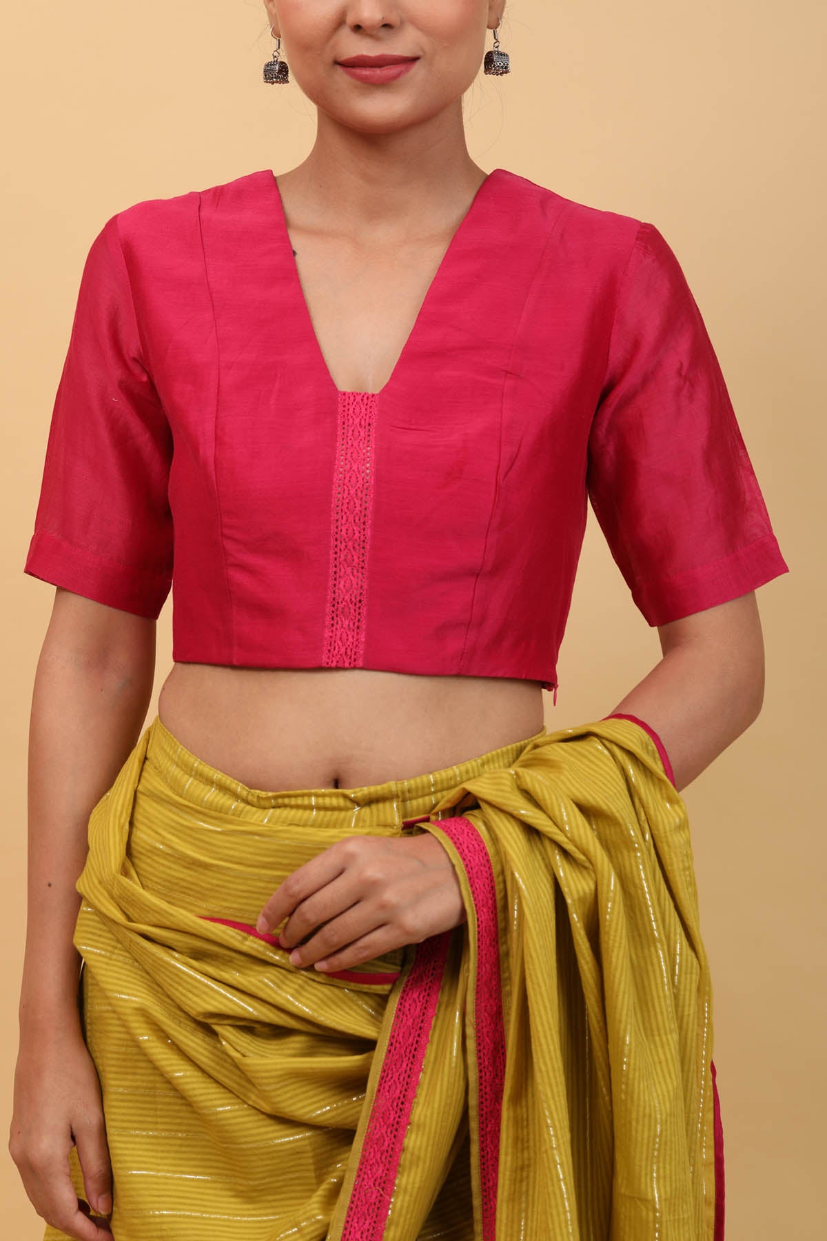 Lace Detailed Pre Stitched Saree Set