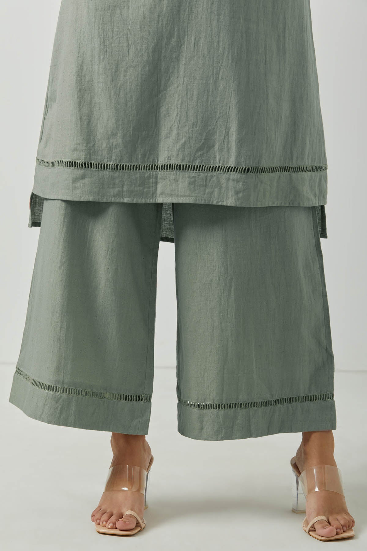 Lace Hem Detailing Pants