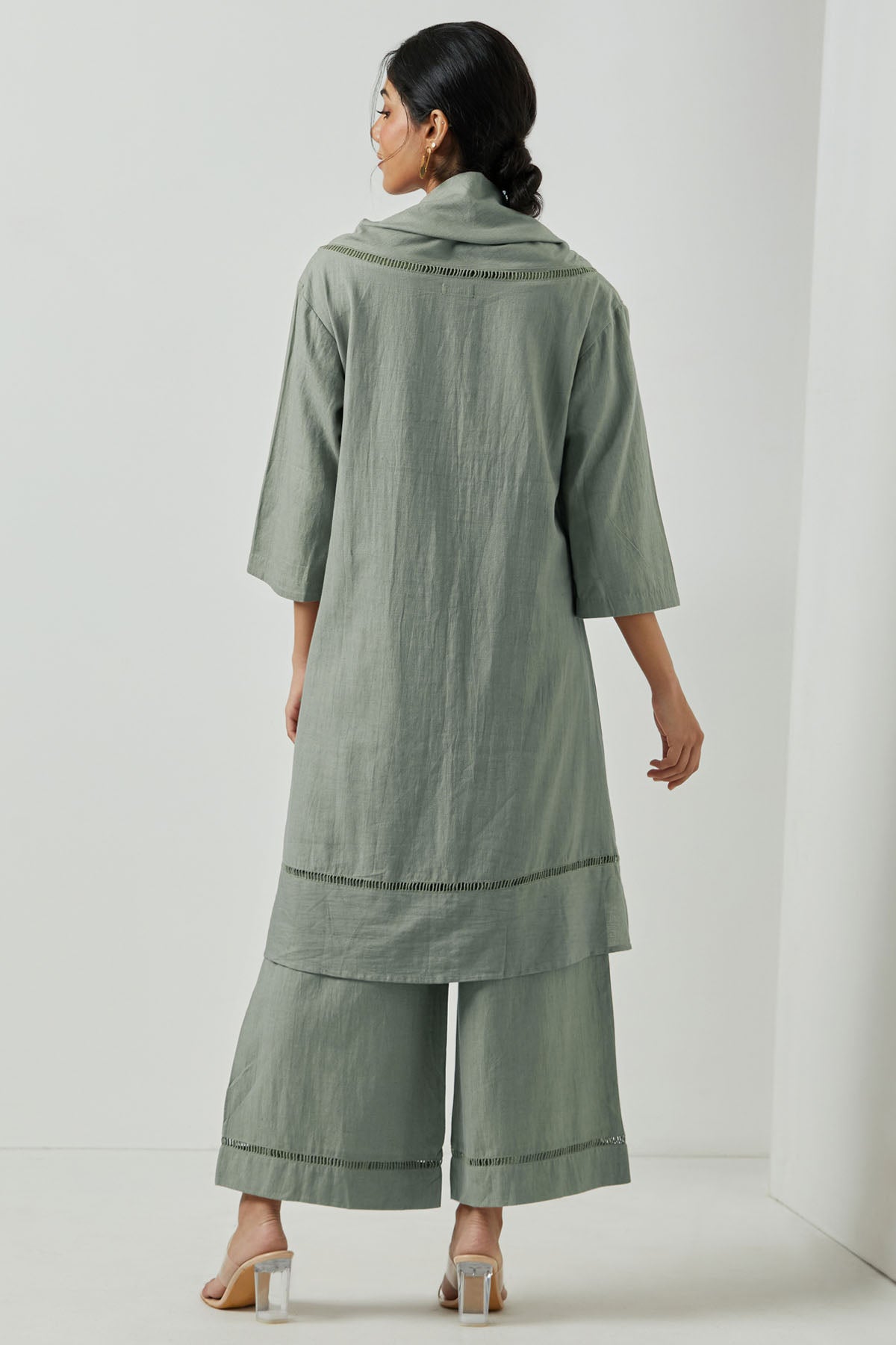 Lace Hem Detailing Pants