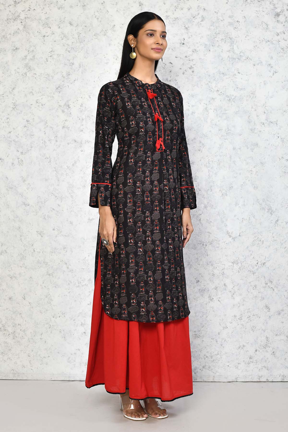 Lantern Printed Kurta & Lehenga Set