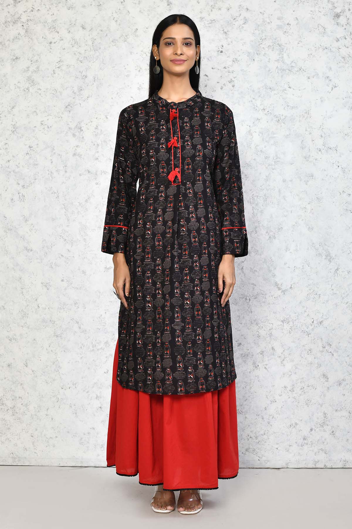 Lantern Printed Kurta & Lehenga Set