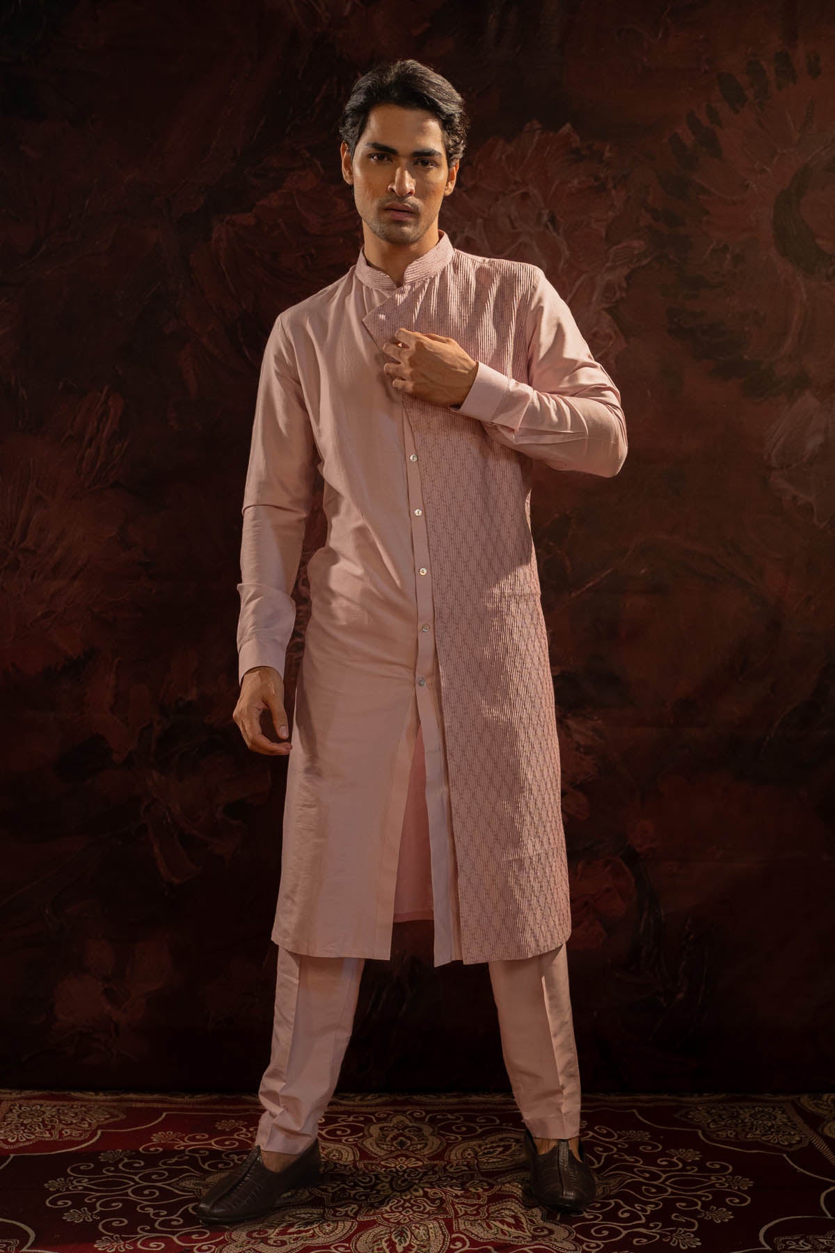 Lavender Asymmetric Kurta Set