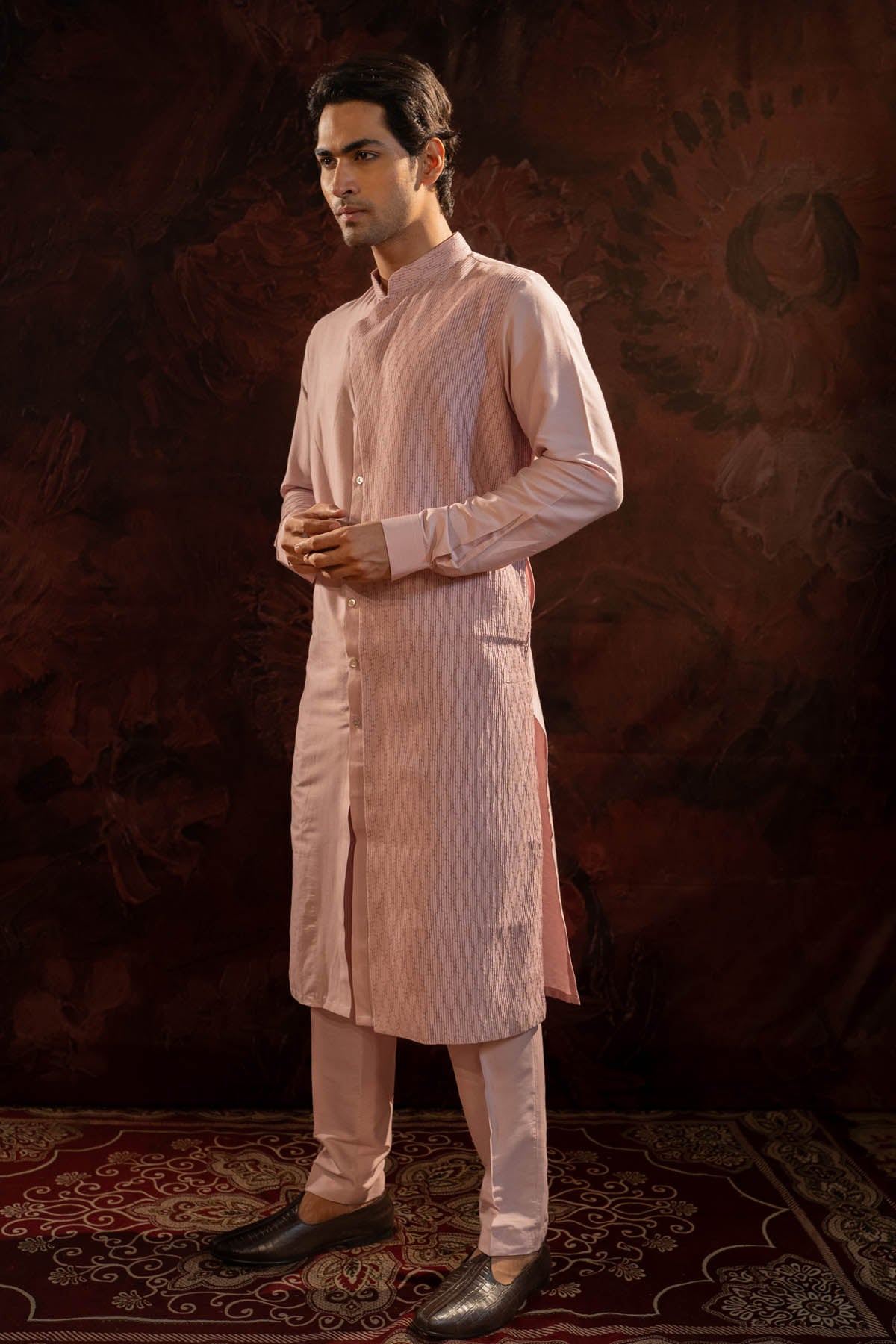 Lavender Asymmetric Kurta Set