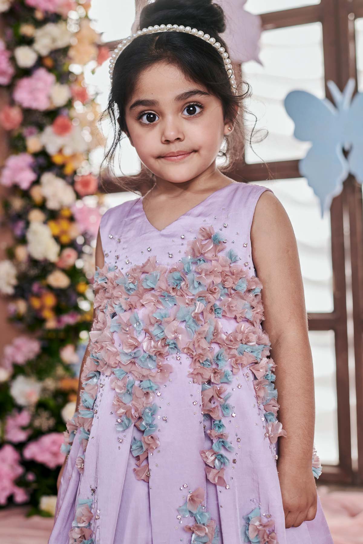 Lavender Box Pleat Gown