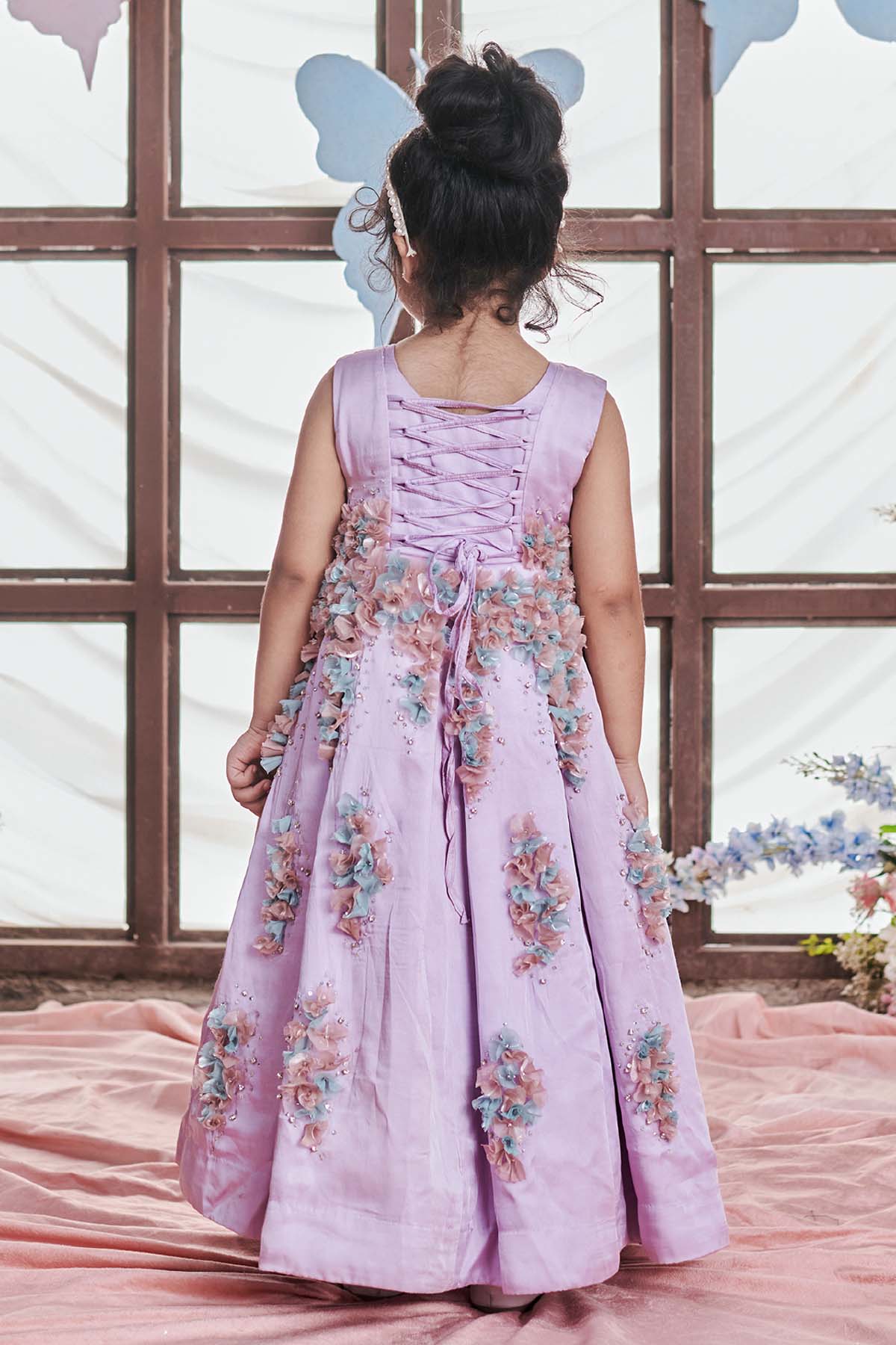 Lavender Box Pleat Gown