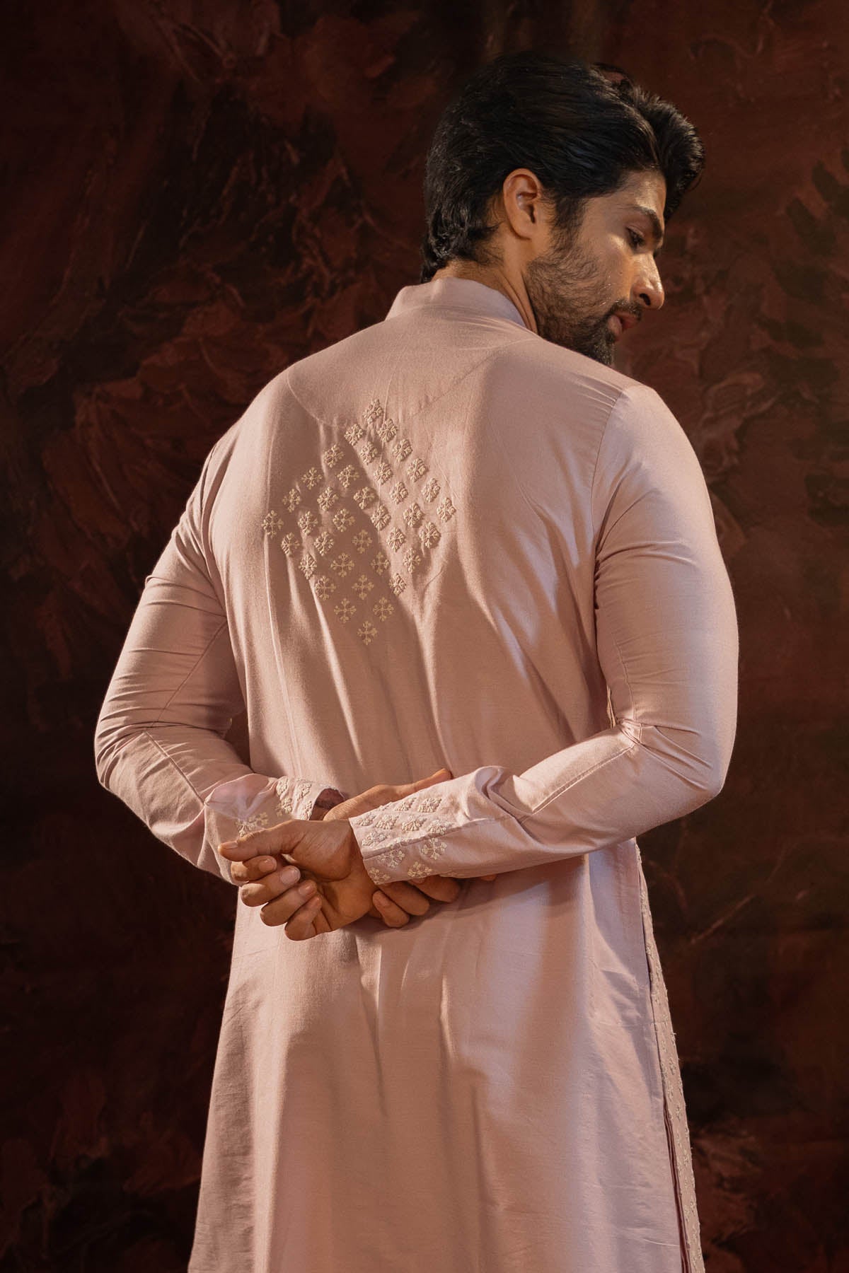 Lavender Embroidered Kurta Set
