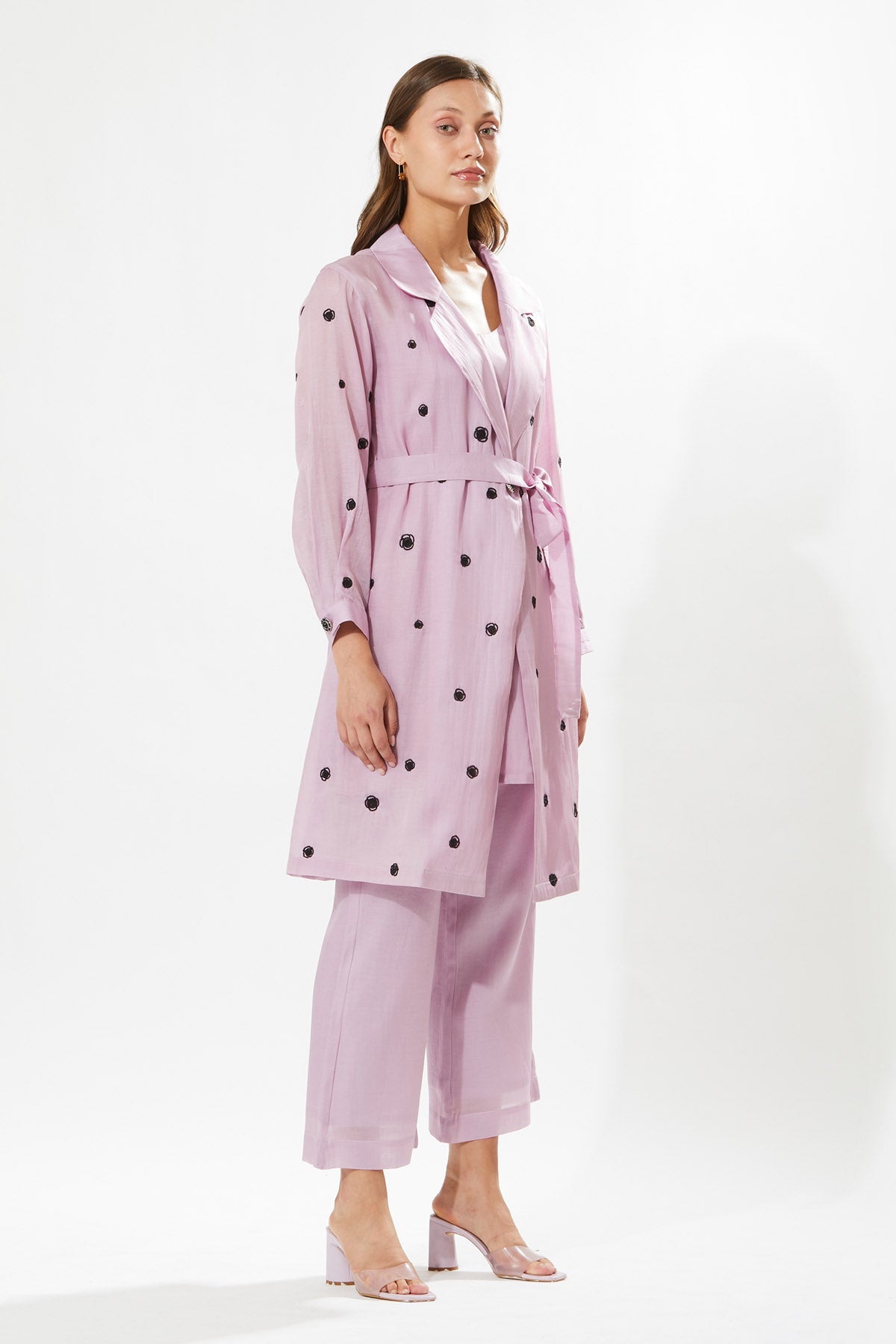 Lavender Floral Coat Dress