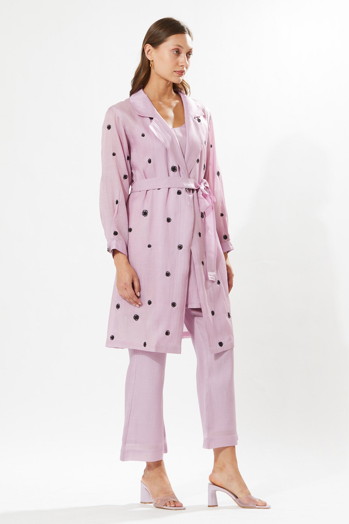 Lavender Floral Coat Dress