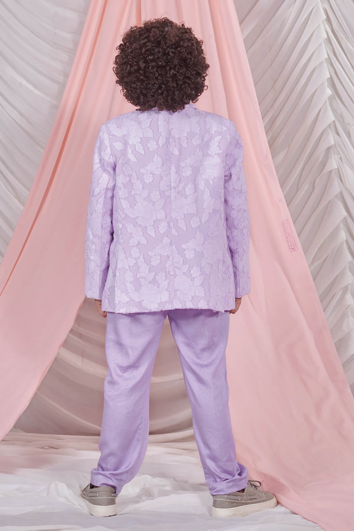 Lavender Floral Jacquard Suit