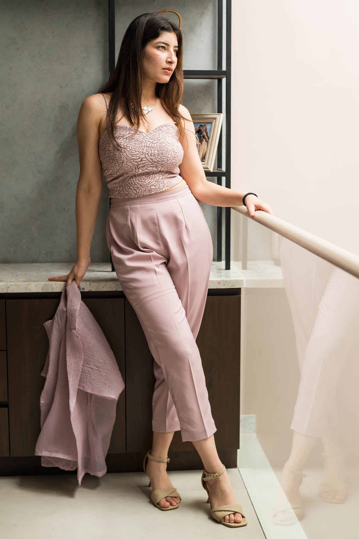 Lavender Jacket Silk Co-ord Set