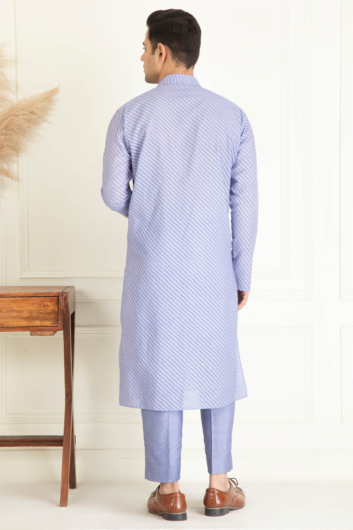 Lavender Jacquard Kurta Set