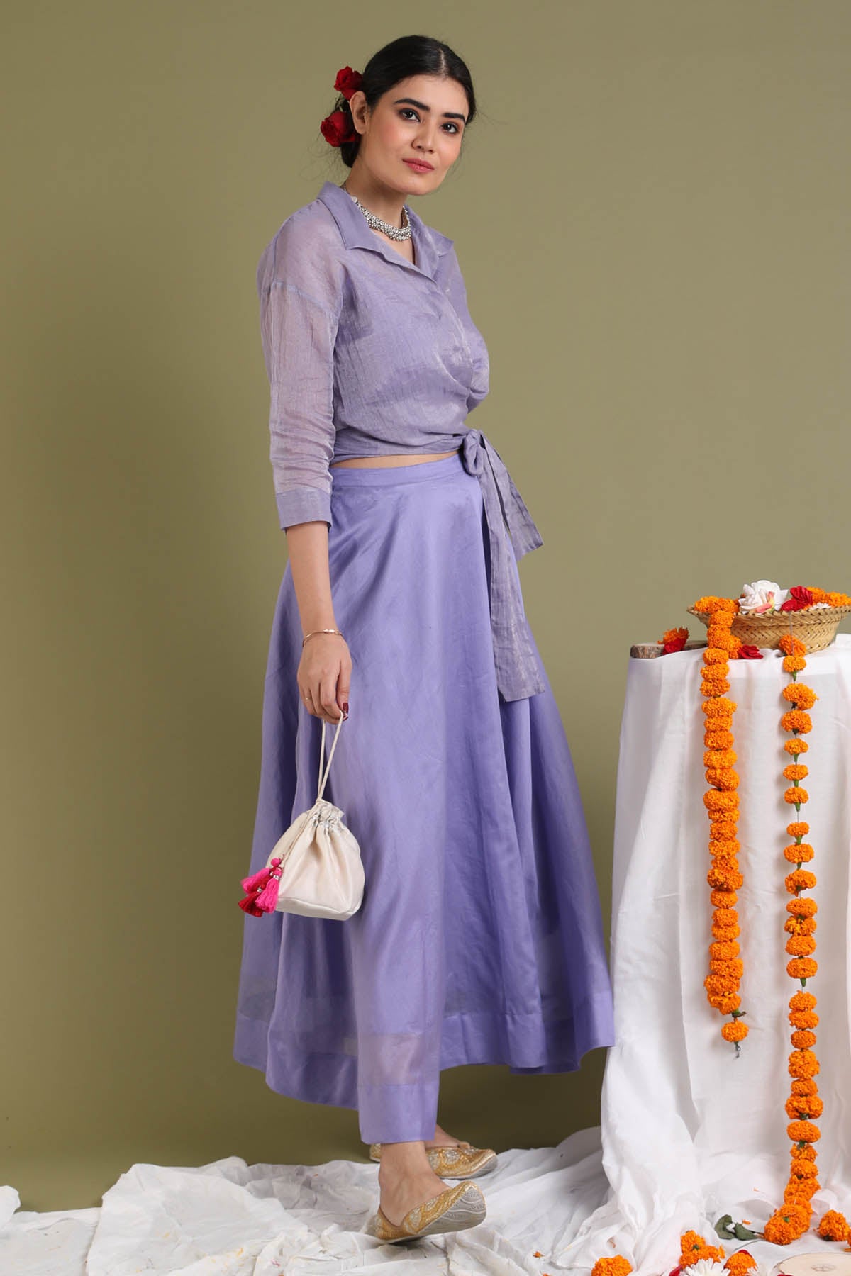 Lavender Wrap Around Top