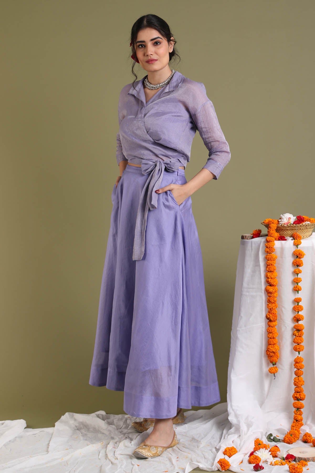 Lavender Wrap Around Top