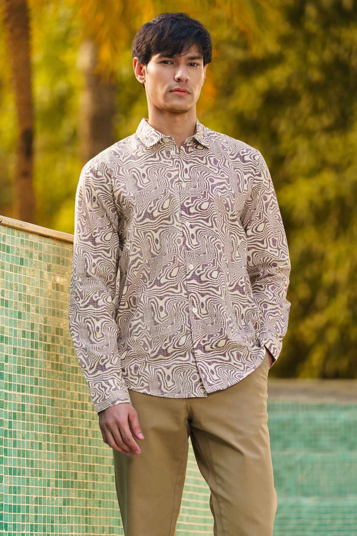 Lavender Digital Print Shirt