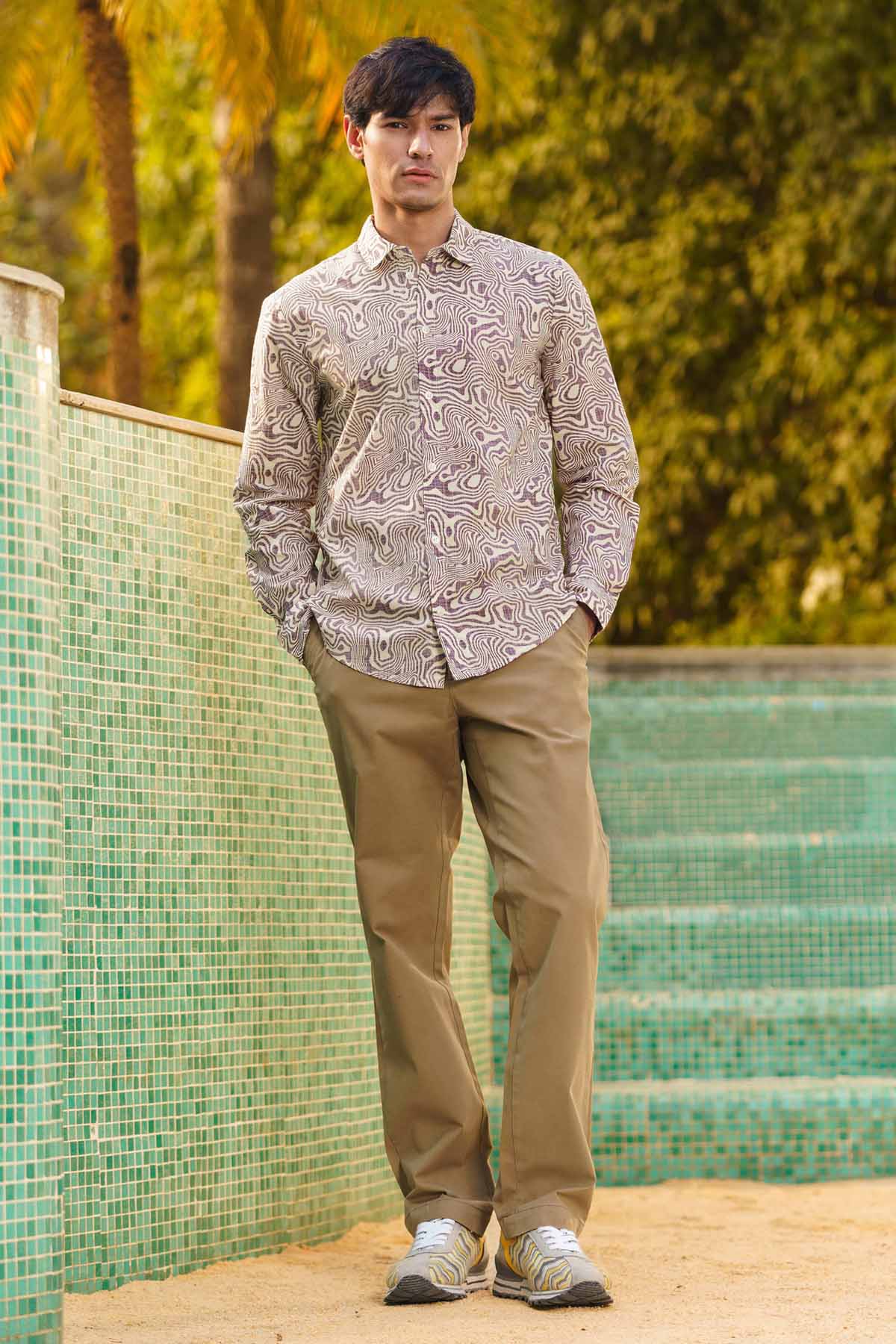 Lavender Digital Print Shirt