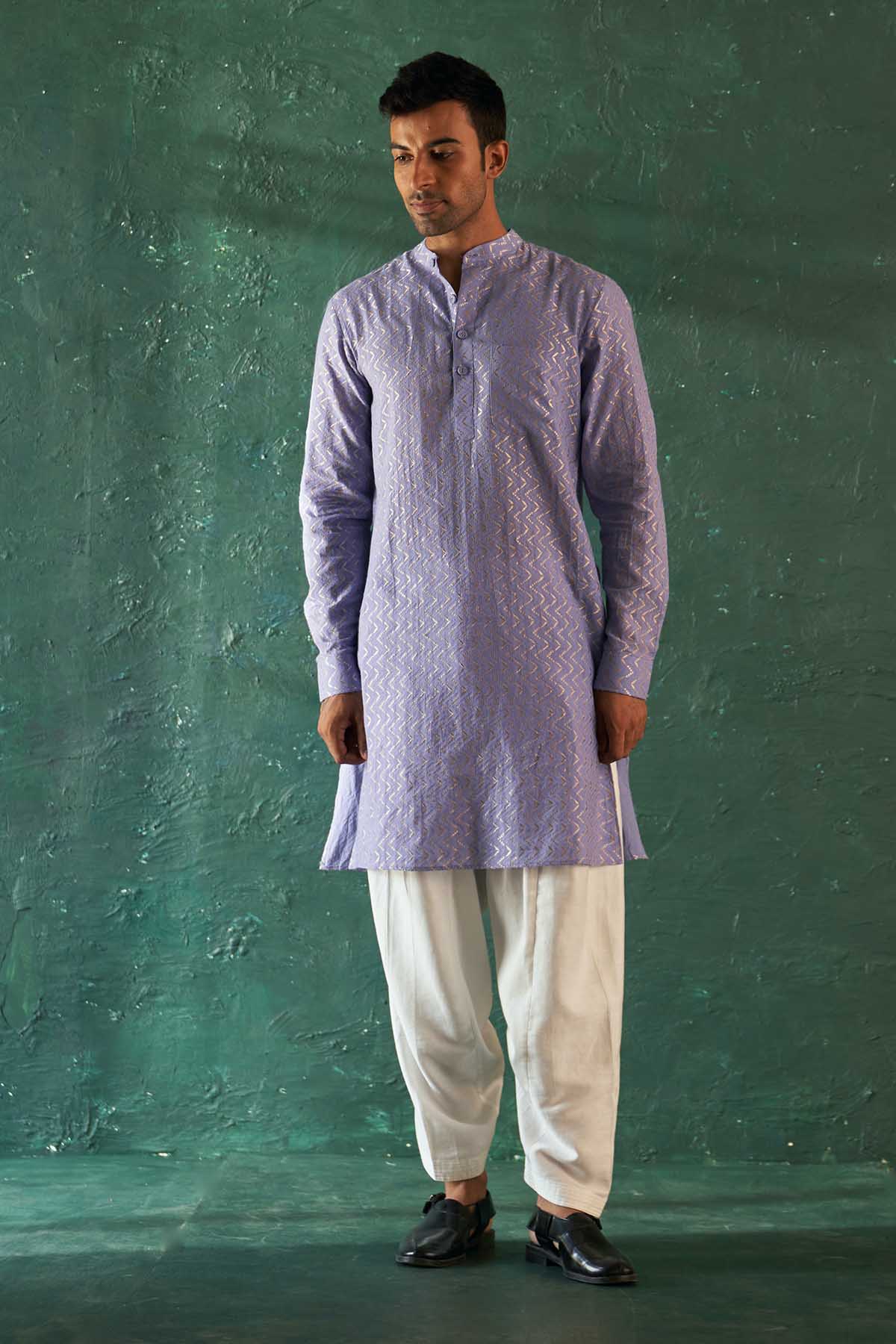 Buy Lavender Chanderi Kurta & Salwar Online