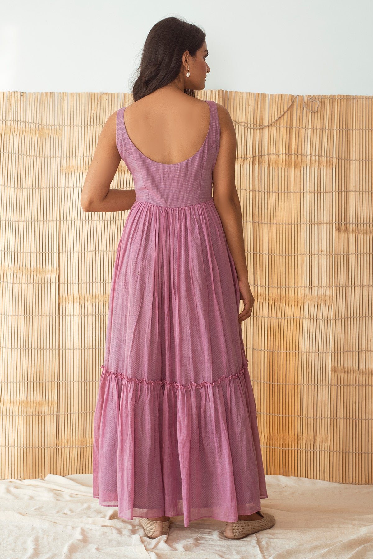 Lavender Embroidered Maxi Dress