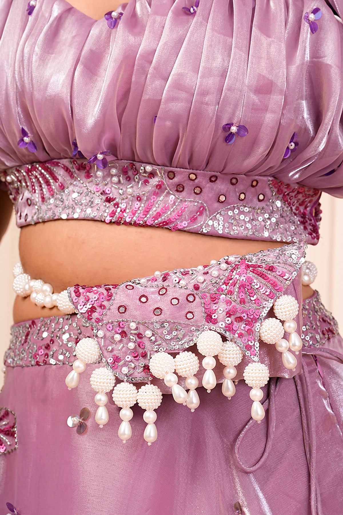 Lavender Floral Lehenga Set