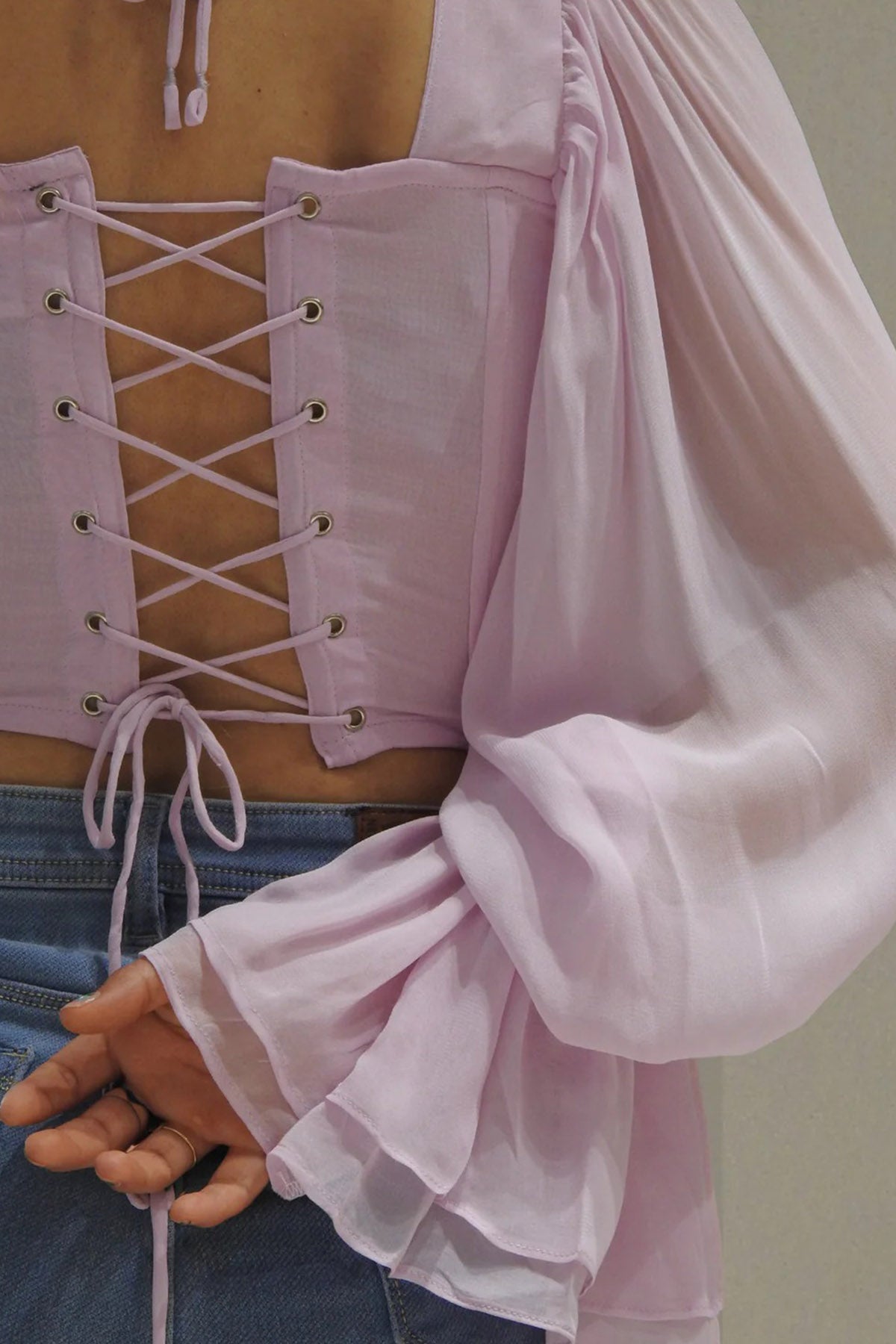 Lavender Gathered Bustier Top