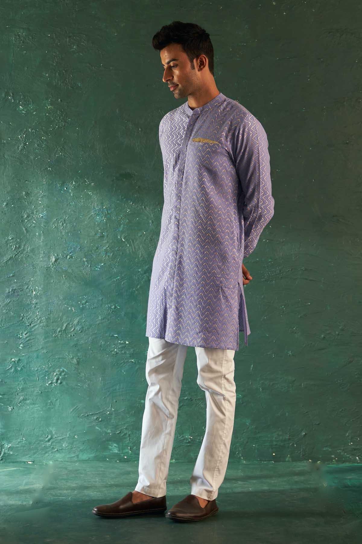 Buy Lavender Gota Detail Kurta Set Online
