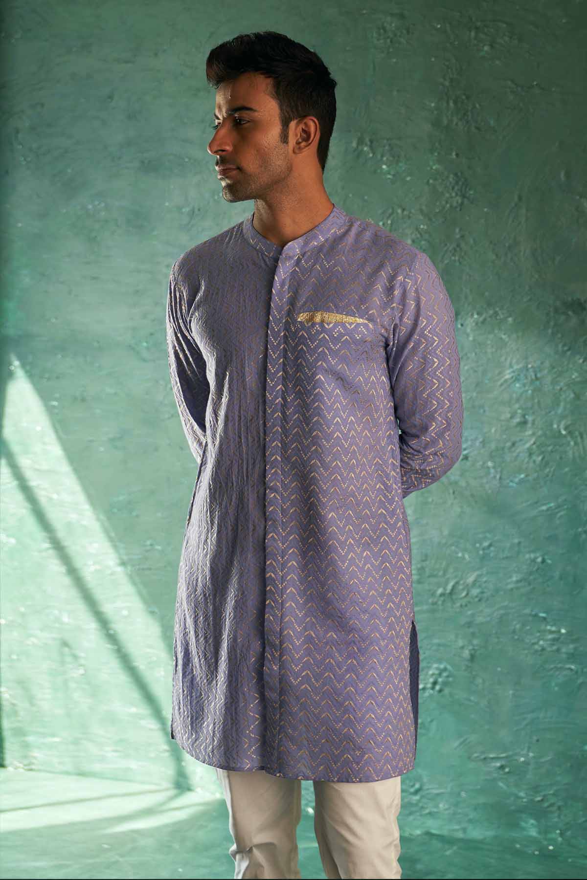 Lavender Gota Detail Kurta Set