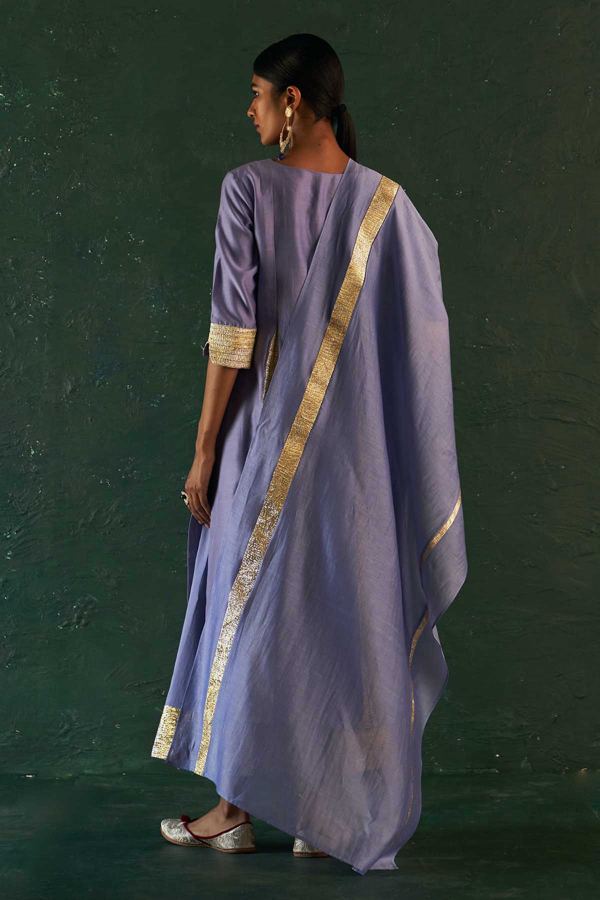 Lavender Gota Flared Kurta Set