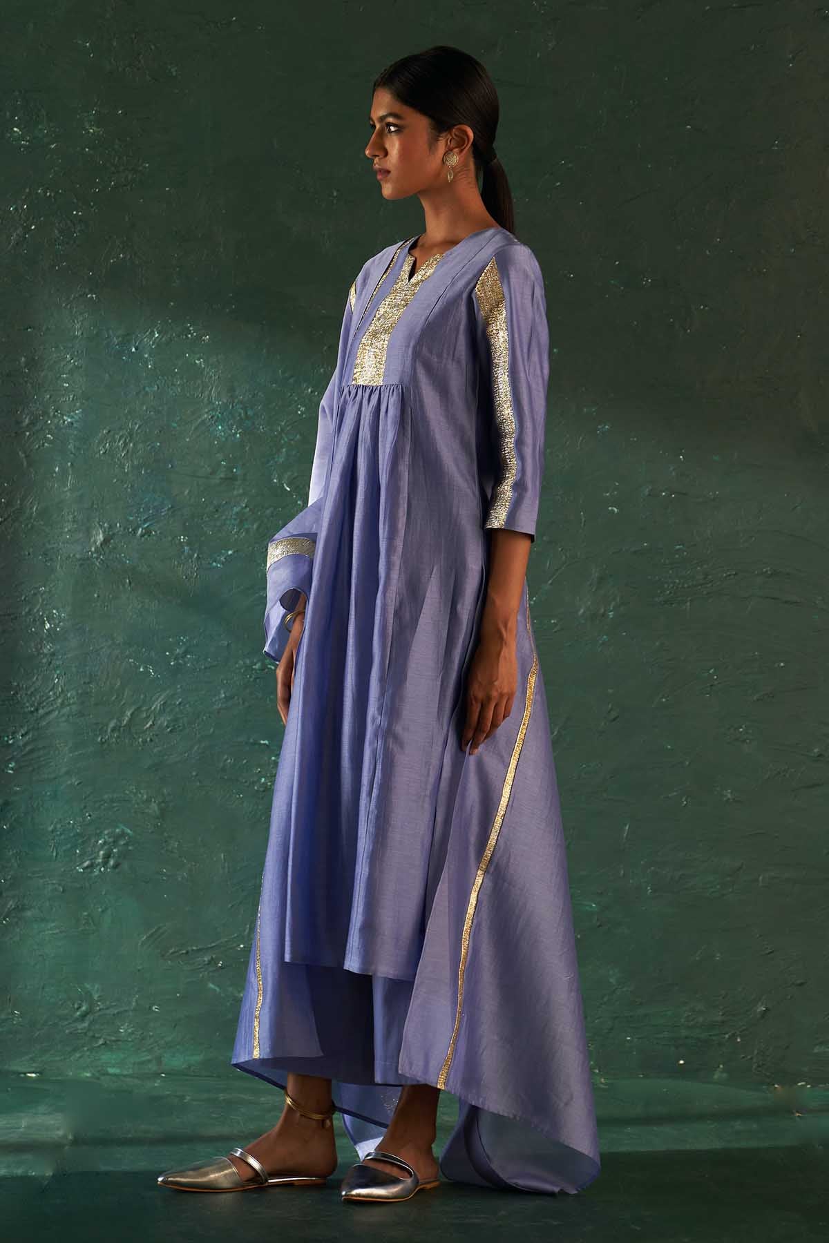 Lavender Gota Work Kurta Set